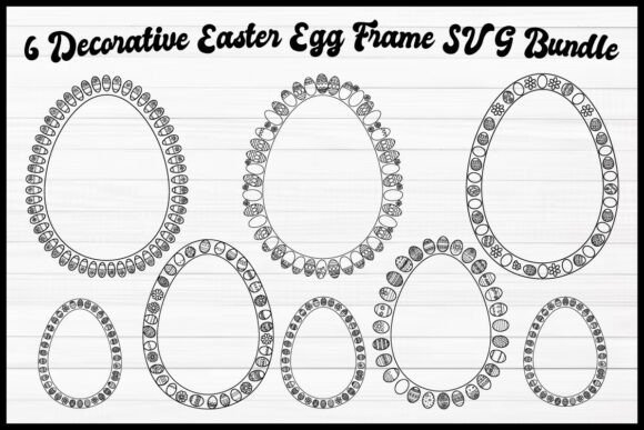 6 Decorative Easter Egg Frame SVG Bundle: Your Spring Design Toolkit
