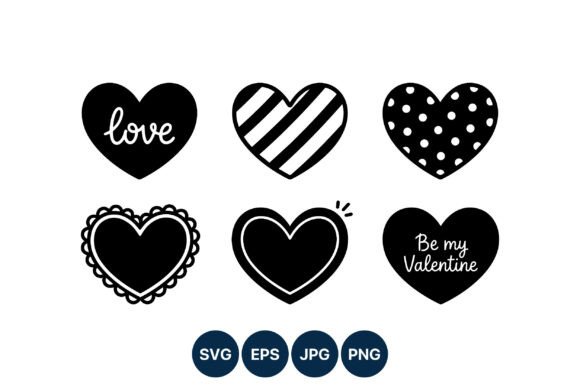 Black and White Decorative Hearts: A Versatile Vector Set