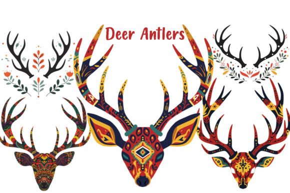Colorful Boho Stag Head & Decorative: Beyond the Font