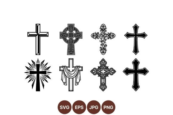 Decorative Christian Cross Collection: Vector Art for Faith-Based Design