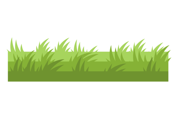 Decorative Green Grass Horizontal Seamless Border Stripe