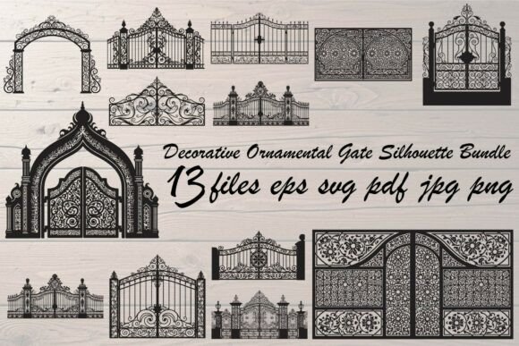 Decorative Ornamental Gate Silhouette: Elevate Your Design Projects