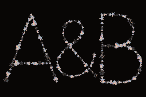 Decorative PNG Letters and Numbers: Stars, Hearts, and Flowers for Creative Projects