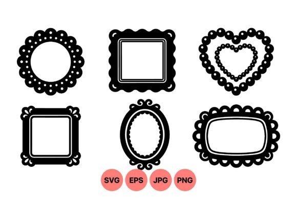 Elegant Black Lace: A Vintage Frame Collection for Modern Designs