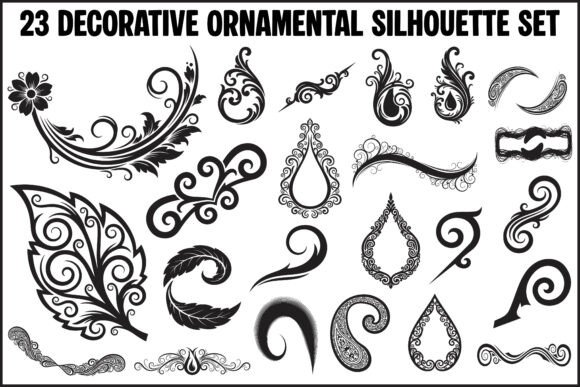Elevate Your Projects with 23 Decorative Ornamental Silhouettes