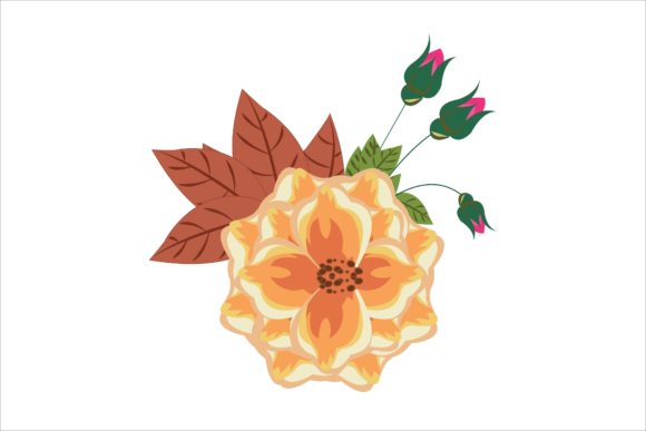 Orange Floral Vector: A Burst of Nature for Modern Design
