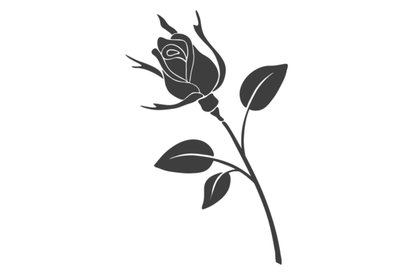 Rose Bud Black Icon: Elevate Your Brand with Decorative Botany